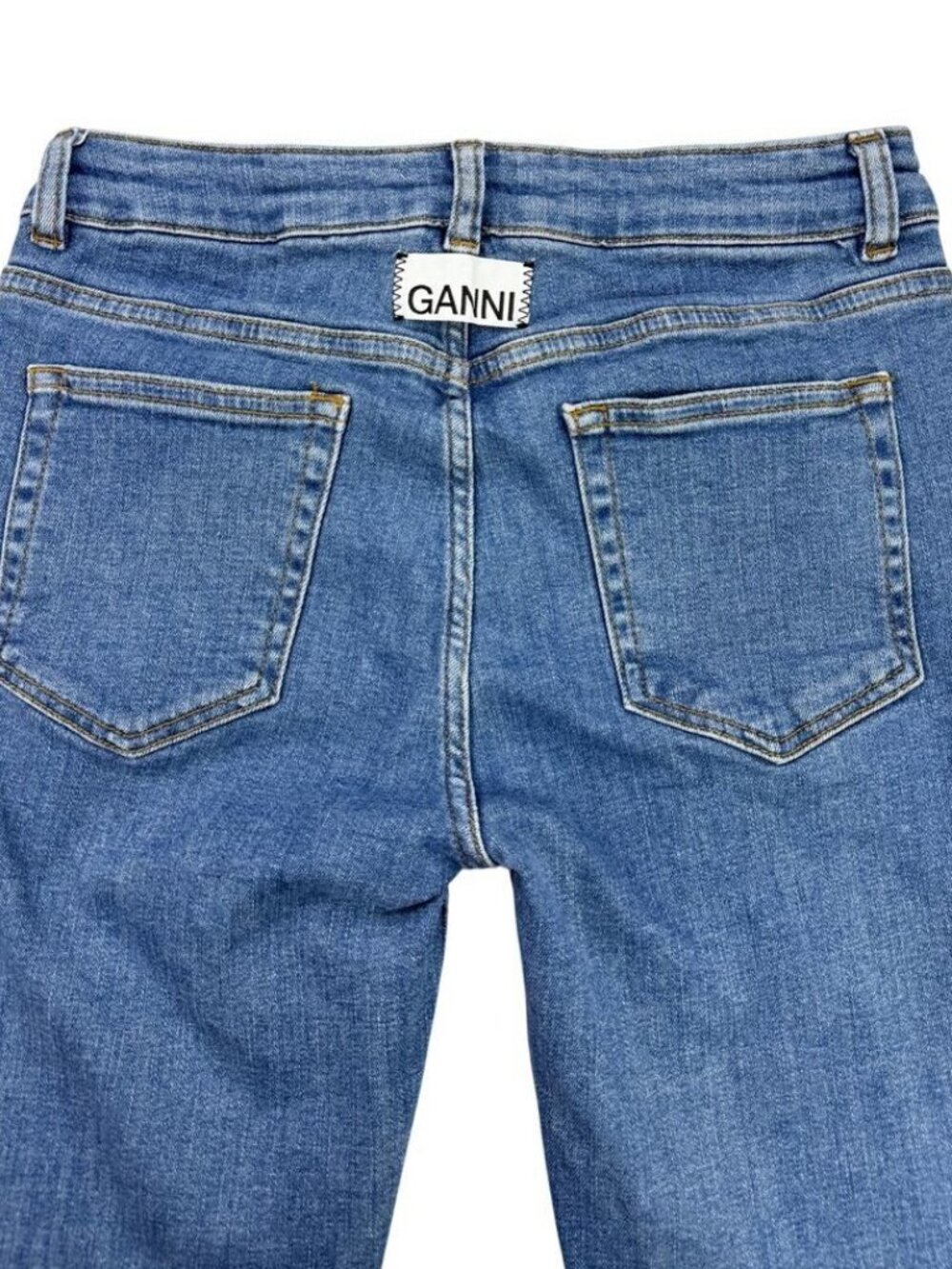 Ganni Mid Rise Side Split Hem Slim Jean - Picture 8 of 8